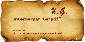Unterberger Gergő névjegykártya